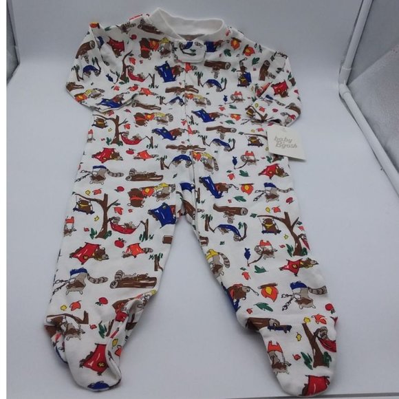 Baby B'gosh Infant Boys Sleeper Footie Size 6 Months Animals Camping Theme - Picture 1 of 10